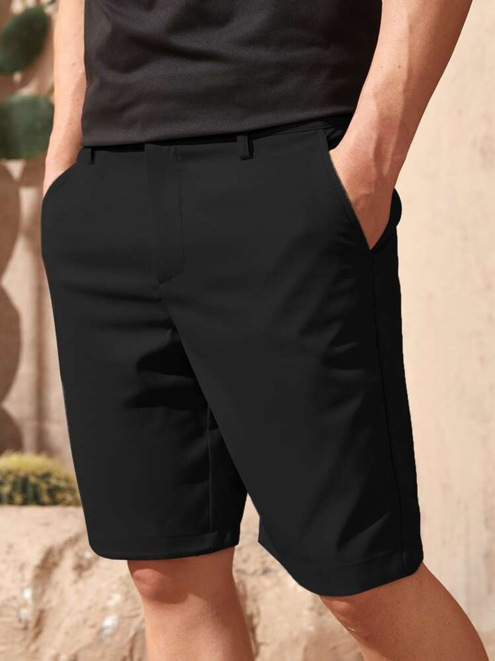 Manfinity Men's Black Flat-Front Casual Shorts. Never Used.